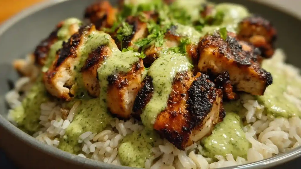 Peruvian Chicken with Aji Verde & Cilantro Rice