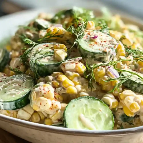 Street Corn Creamy Cucumber Salad