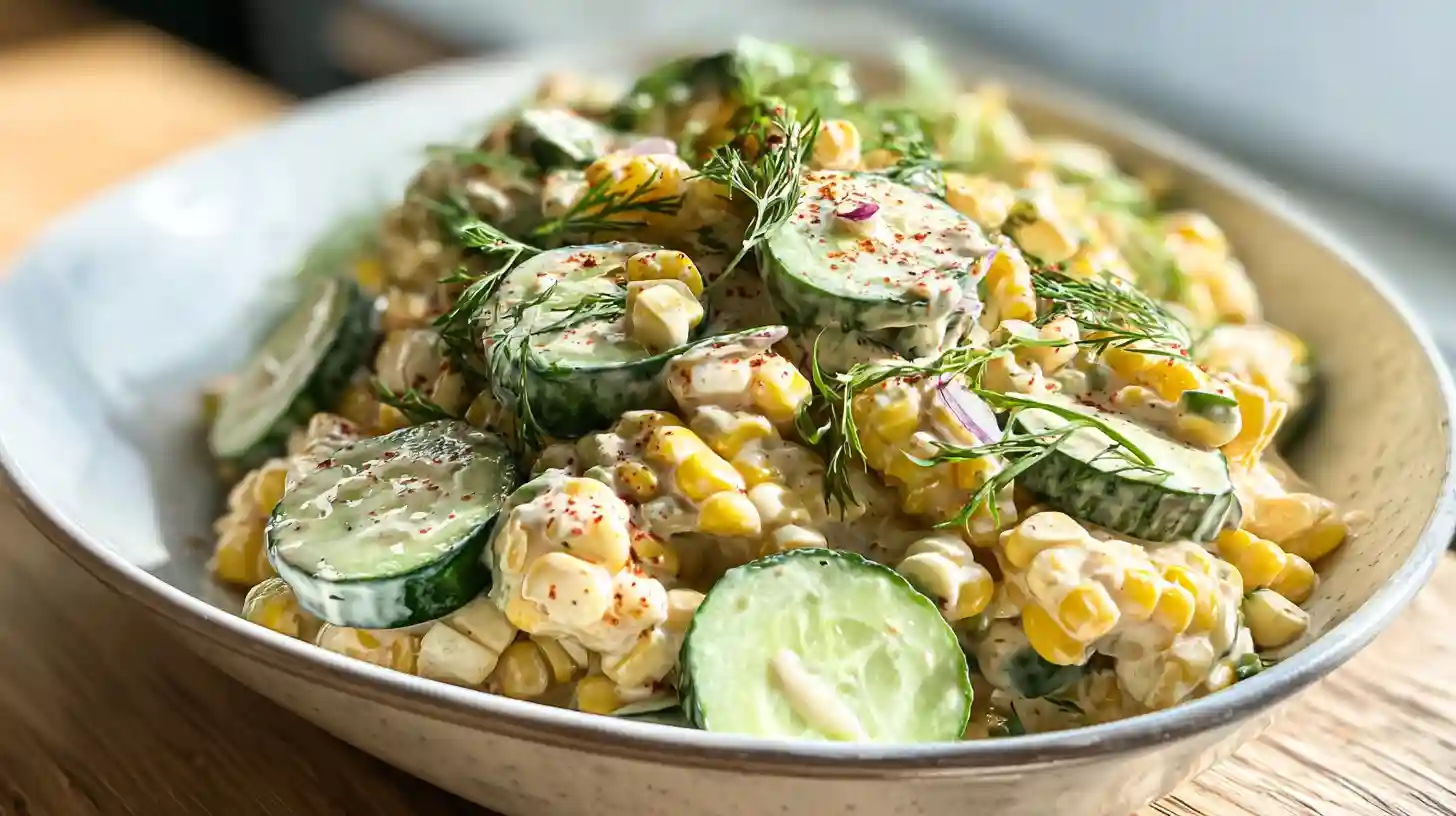 Street Corn Creamy Cucumber Salad
