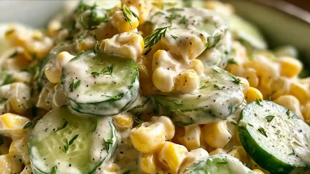 Street Corn Creamy Cucumber Salad