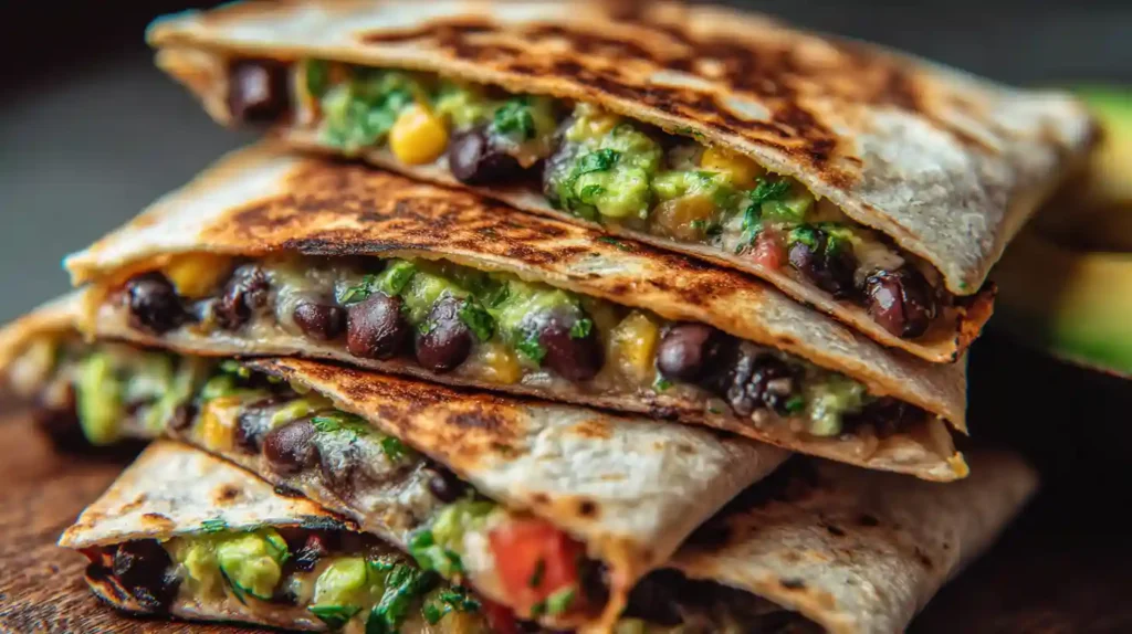 Vegan Quesadillas with Black Beans and Avocado
