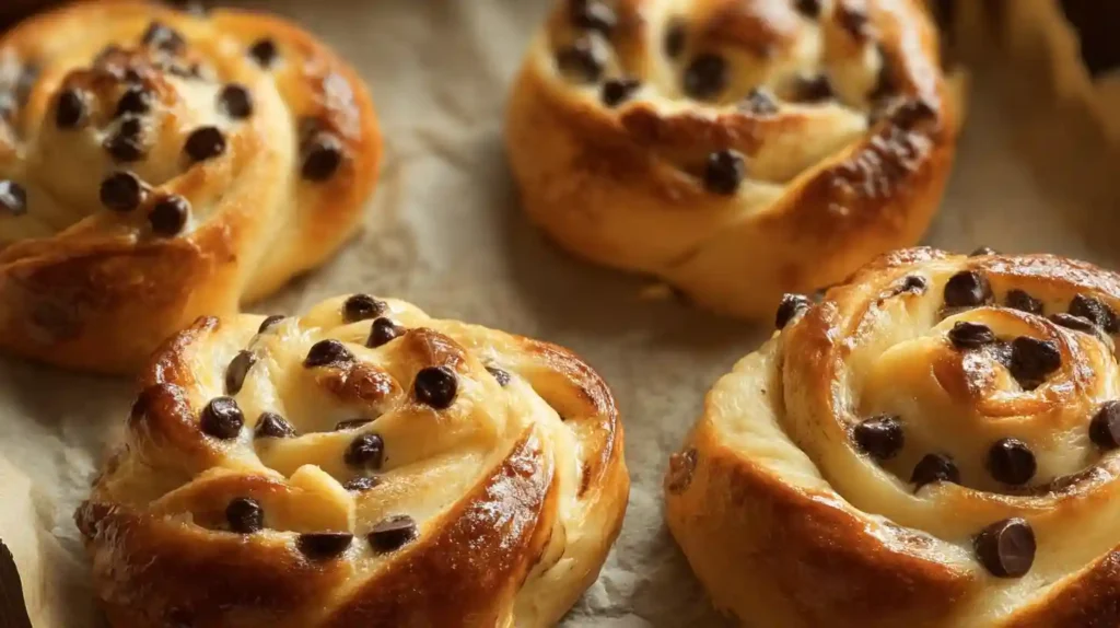 Brioches Roulées Crème Vanille & Pépites de Chocolat