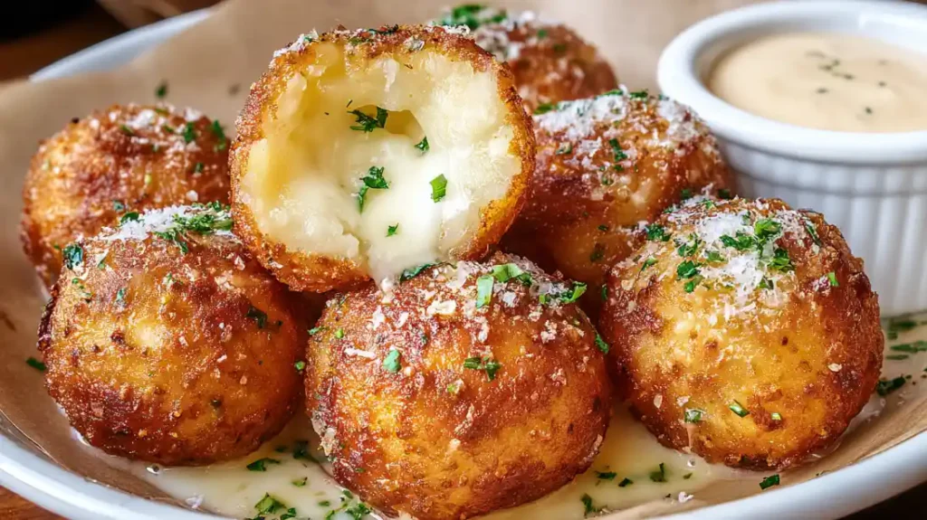 Cheesy Parmesan Garlic Potato Balls