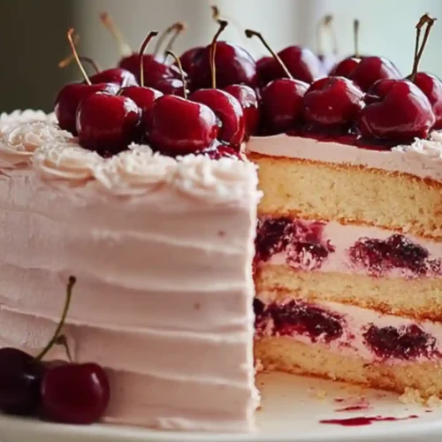 Cherry Layer Cake with Cherry Cream Cheese Frosting