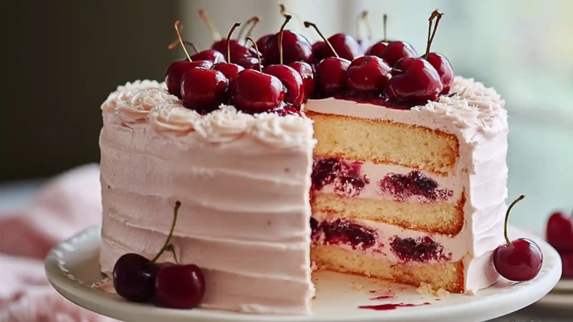 Cherry Layer Cake with Cherry Cream Cheese Frosting