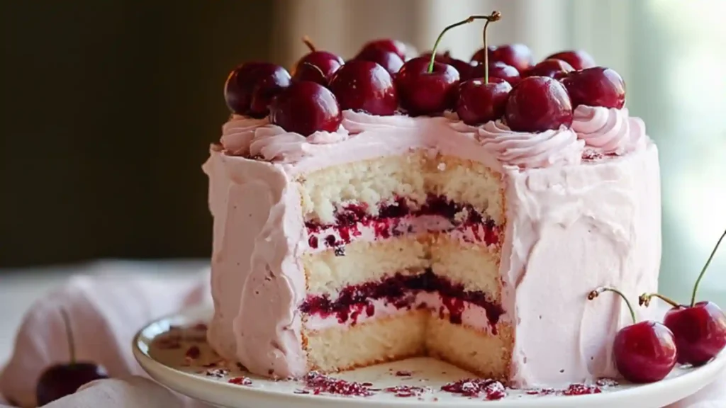 Cherry Layer Cake with Cherry Cream Cheese Frosting