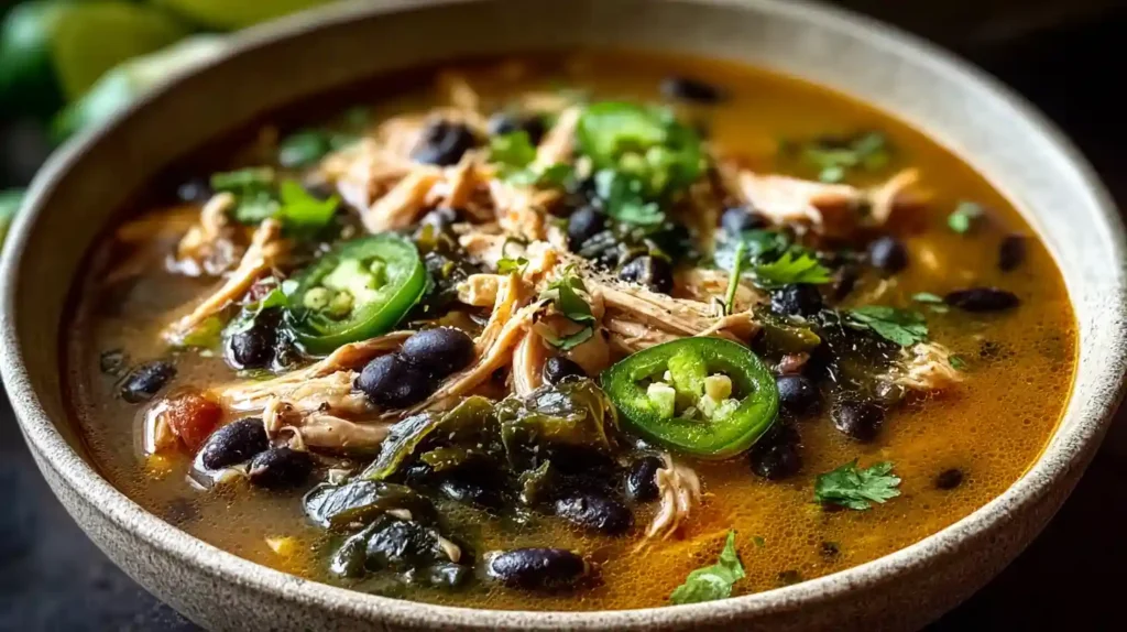 Chicken Poblano and Black Bean Soup
