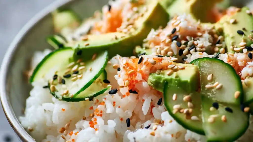 Healthy California Roll Sushi Bowls for Meal Prep
