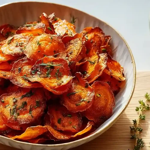 Crispy Air Fryer Carrot Chips with Garlic & Smoked Paprika