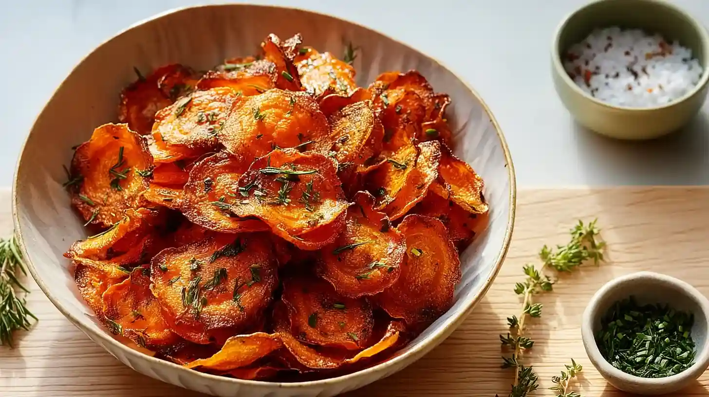 Crispy Air Fryer Carrot Chips with Garlic & Smoked Paprika