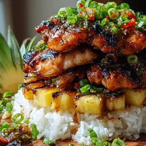Hawaiian Huli Huli Chicken Stack