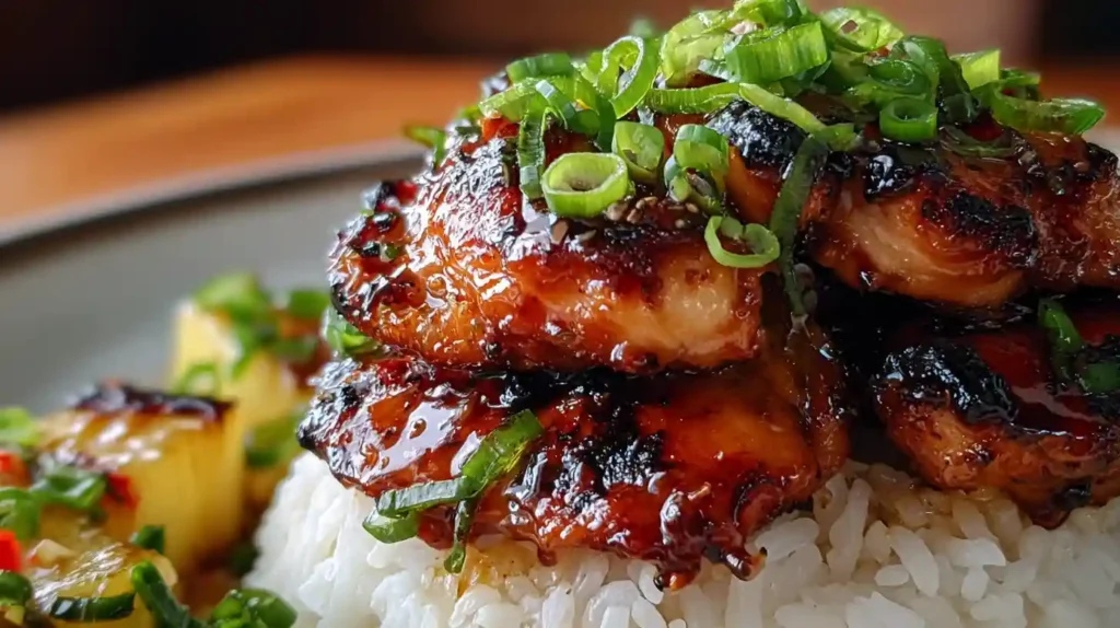 Hawaiian Huli Huli Chicken Stack