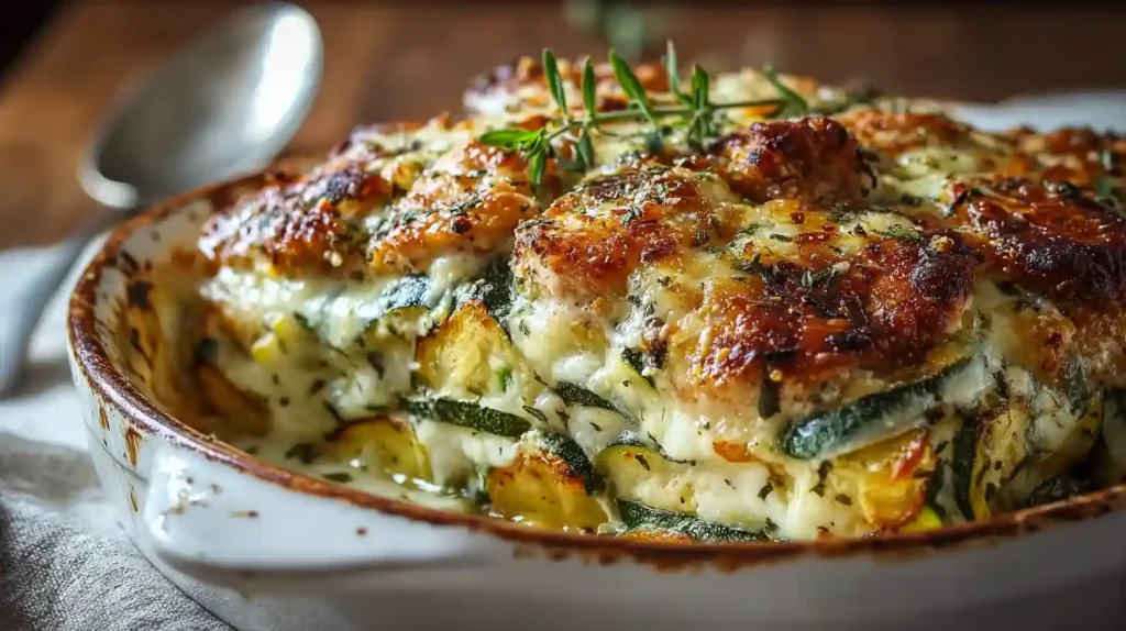 High Protein Chicken Zucchini Bake