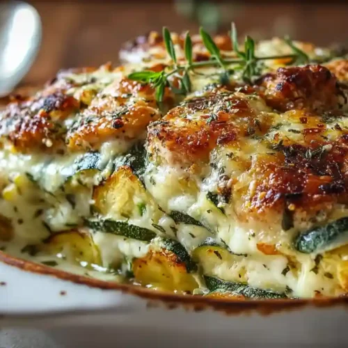 High Protein Chicken Zucchini Bake