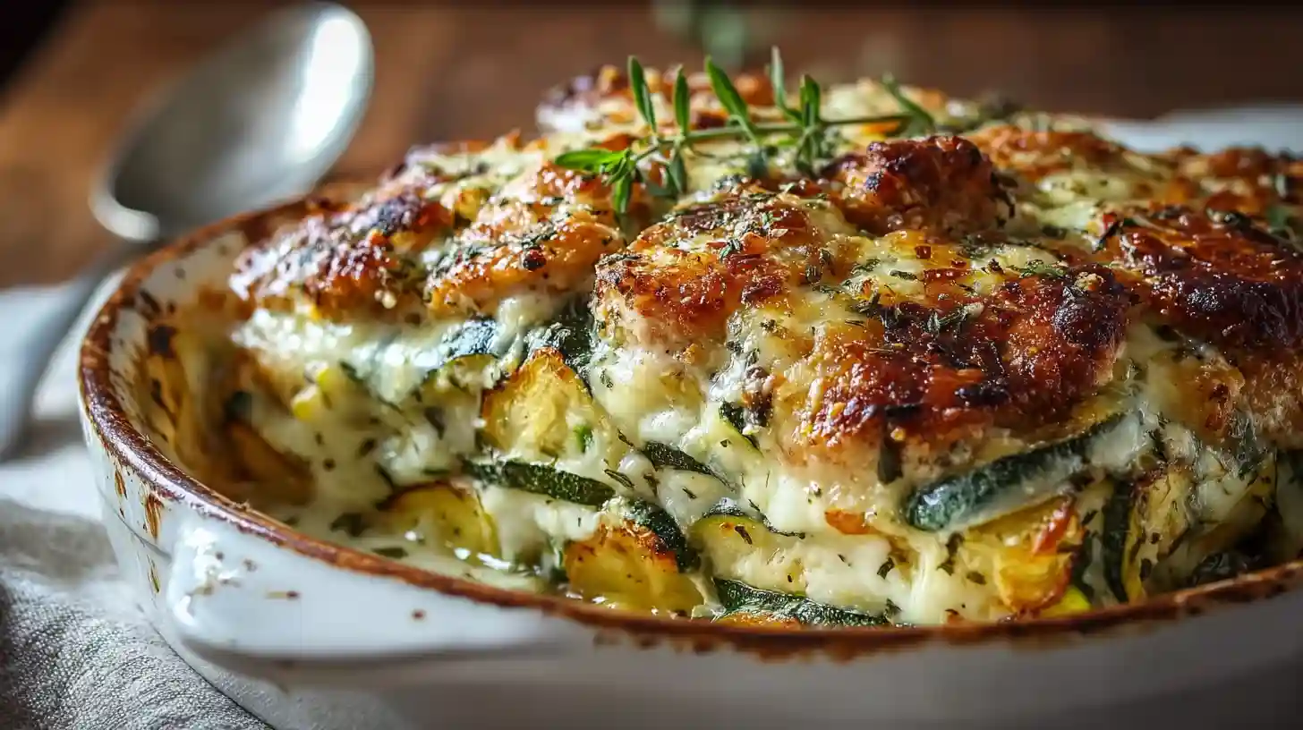High Protein Chicken Zucchini Bake
