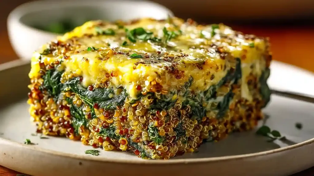 Nutritious Quinoa Lentil Spinach Bake Recipe Idea
