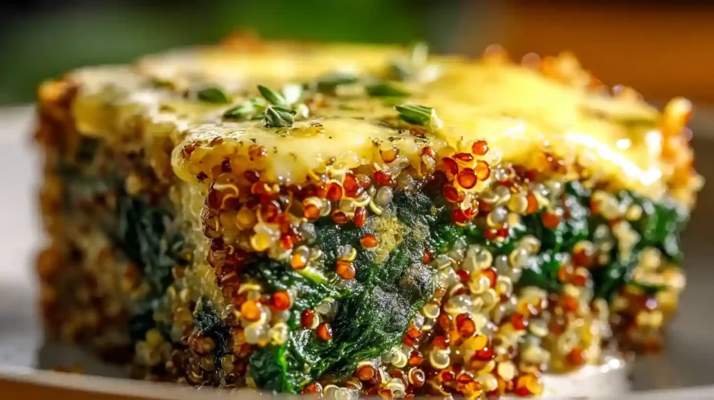 Nutritious Quinoa Lentil Spinach Bake Recipe Idea