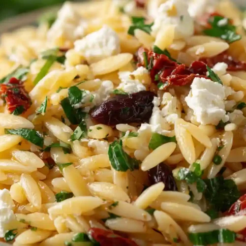 Orzo Pasta Salad with Feta and Sun-Dried Tomatoes