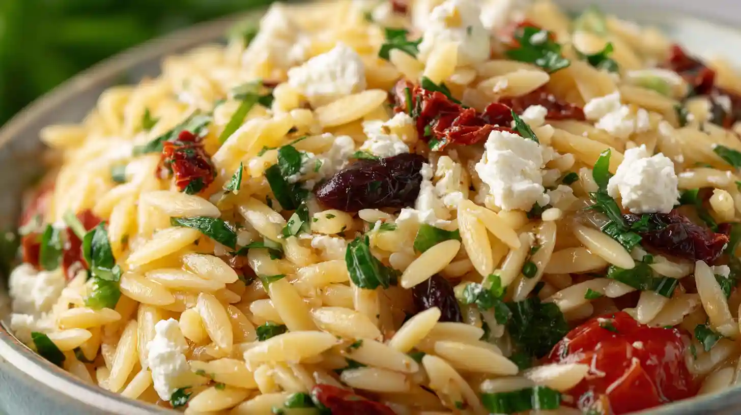 Orzo Pasta Salad with Feta and Sun-Dried Tomatoes