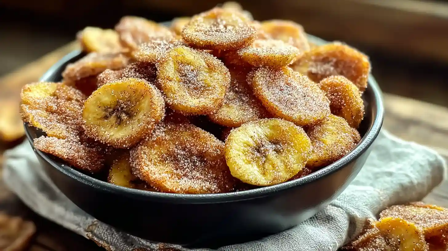 Cinnamon-Sugar Air Fryer Banana Chips