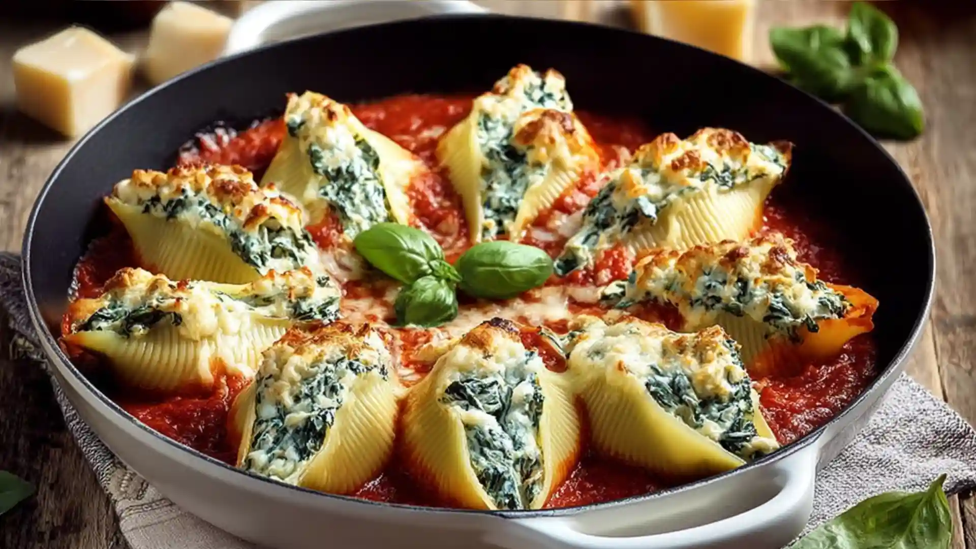 Classic Spinach and Ricotta Stuffed Shells Recipe